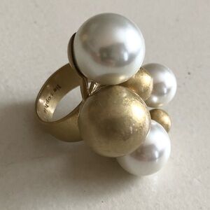 Lia Sophia Gold and Pearl Statement Ring